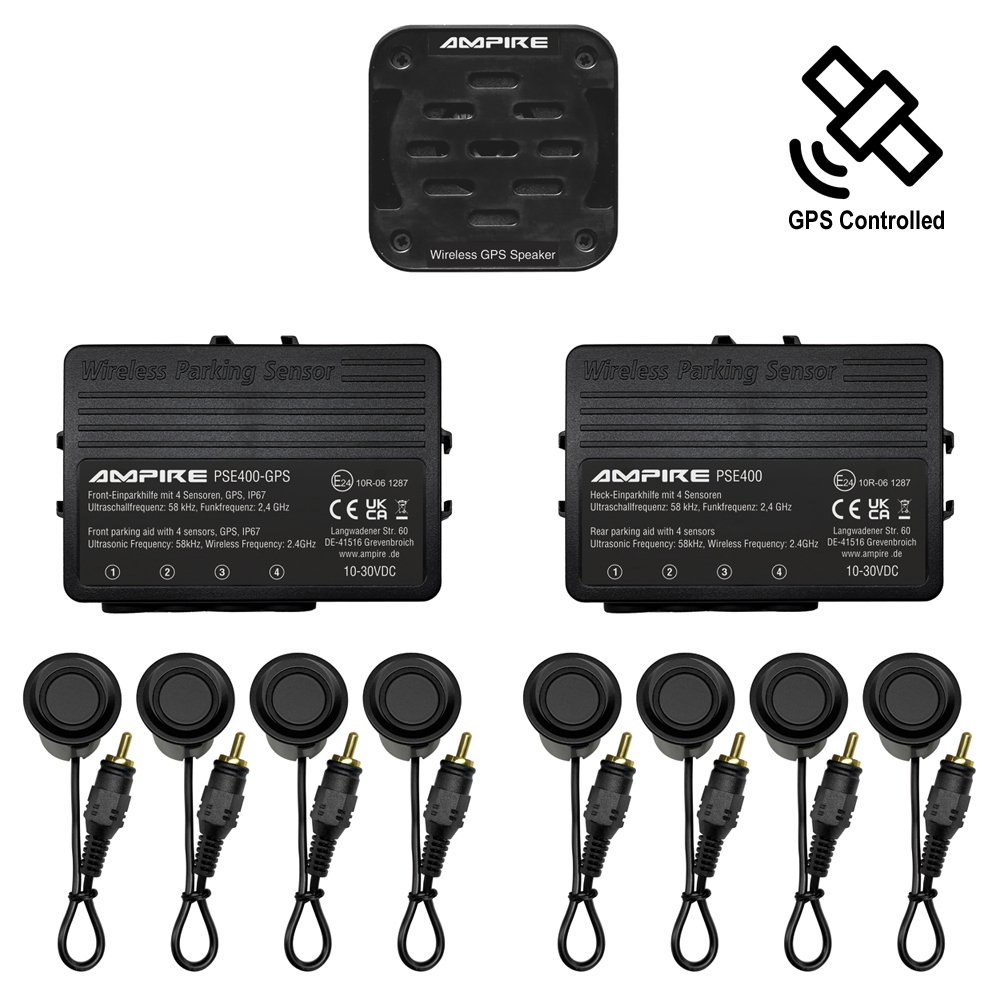 AMPIRE PSE400-GPS-SET – Einparkhilfe für Front und Heck
