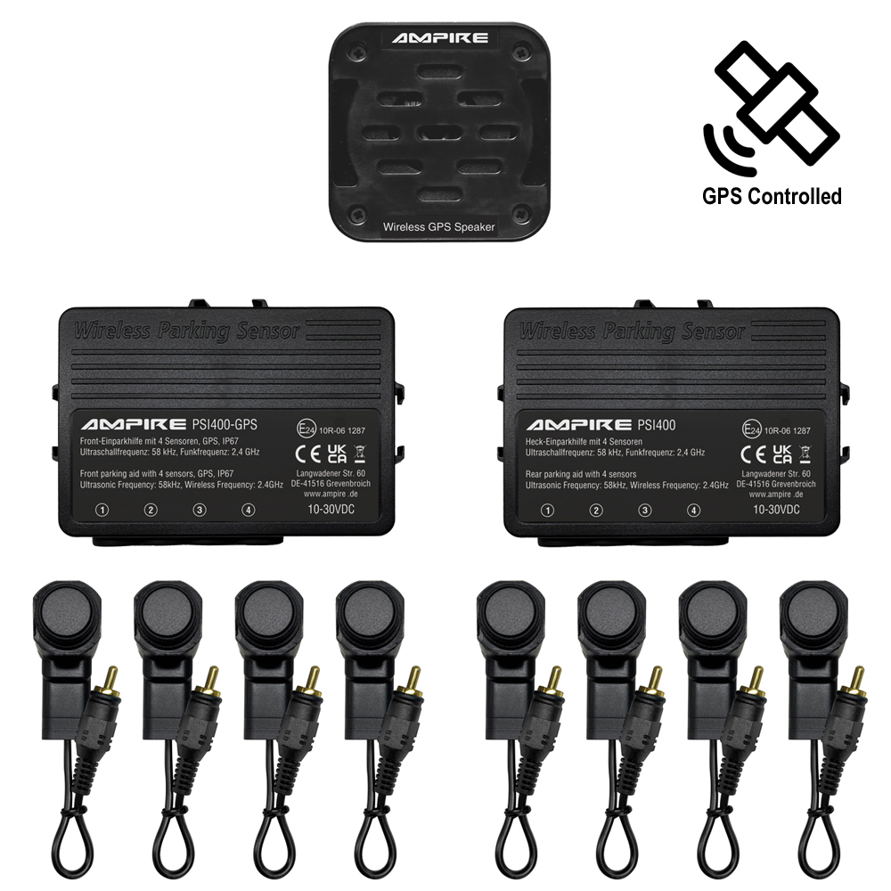 AMPIRE PSI400-GPS-SET – Einparkhilfe für Front und Heck