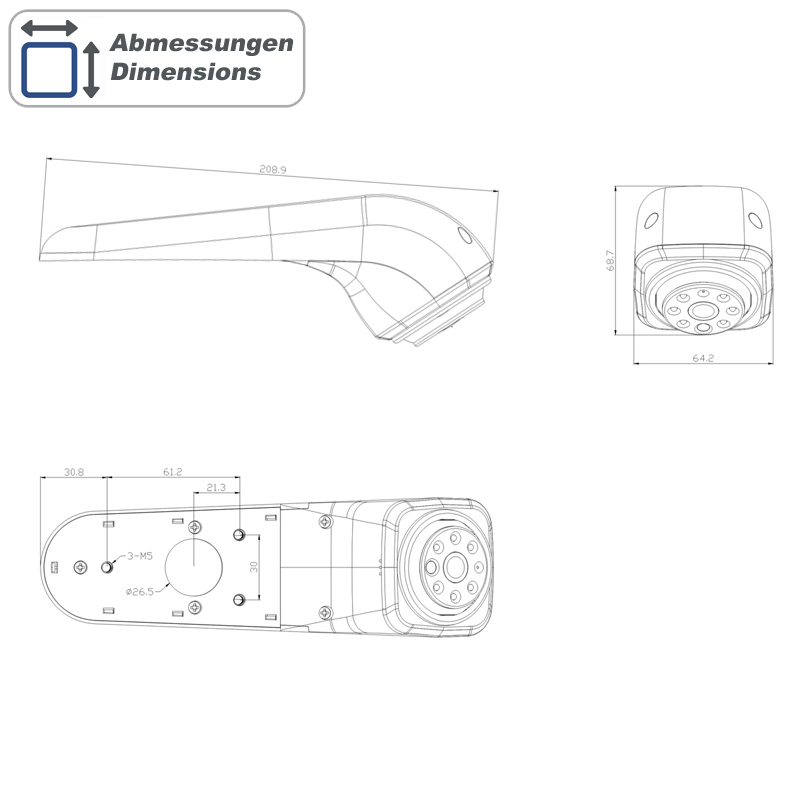 AMPIRE KVA-CRAFTER – Rückfahrkamera für VW Crafter 2 und MAN TGE