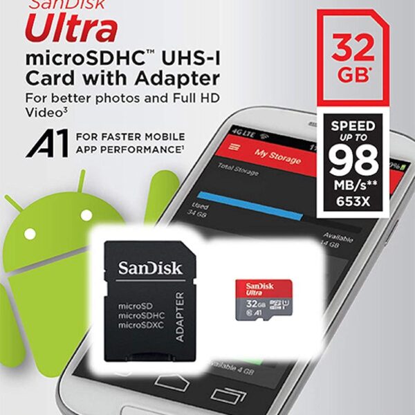 SanDisk Ultra microSD Karte (Class10), 32GB