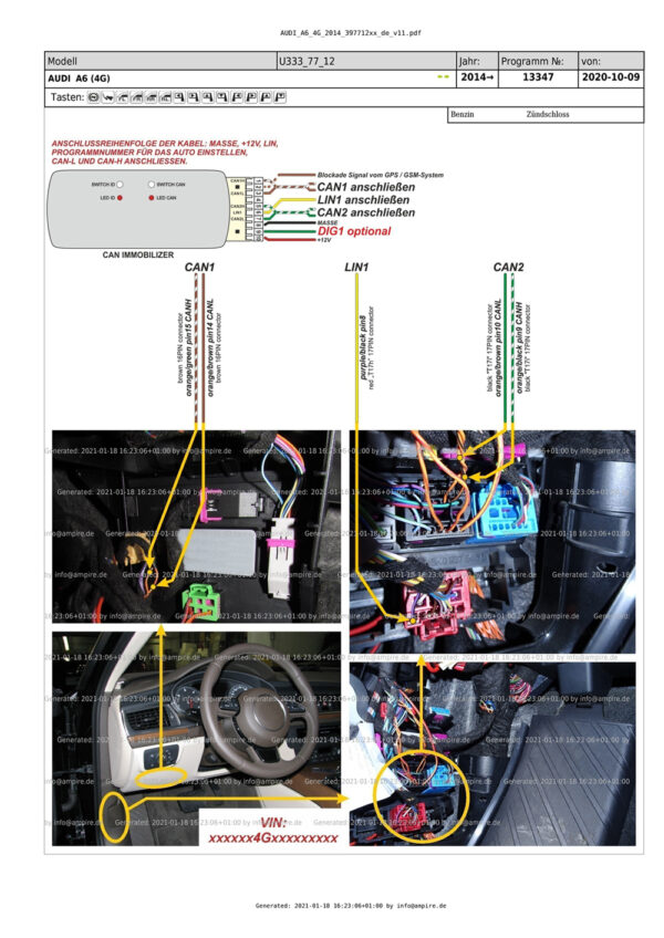 AMPIRE WFS400-PRO CAN/LIN-Bus Wegfahrsperre mit BT, App, Code